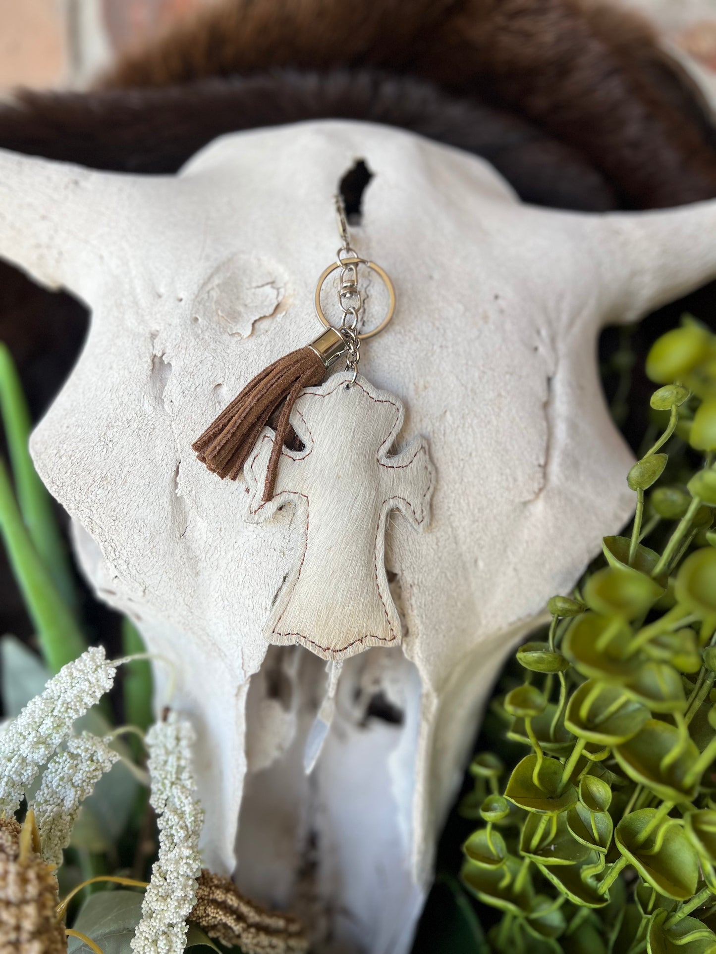 Cowhide Keychain